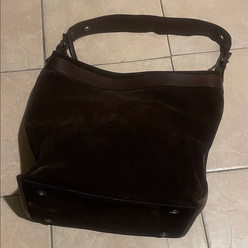 Banana Republic Elegant Brown Suede Shoulder bucket Bag